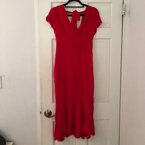 NEVER WORN. Pretty Red Midi Dress with buttons